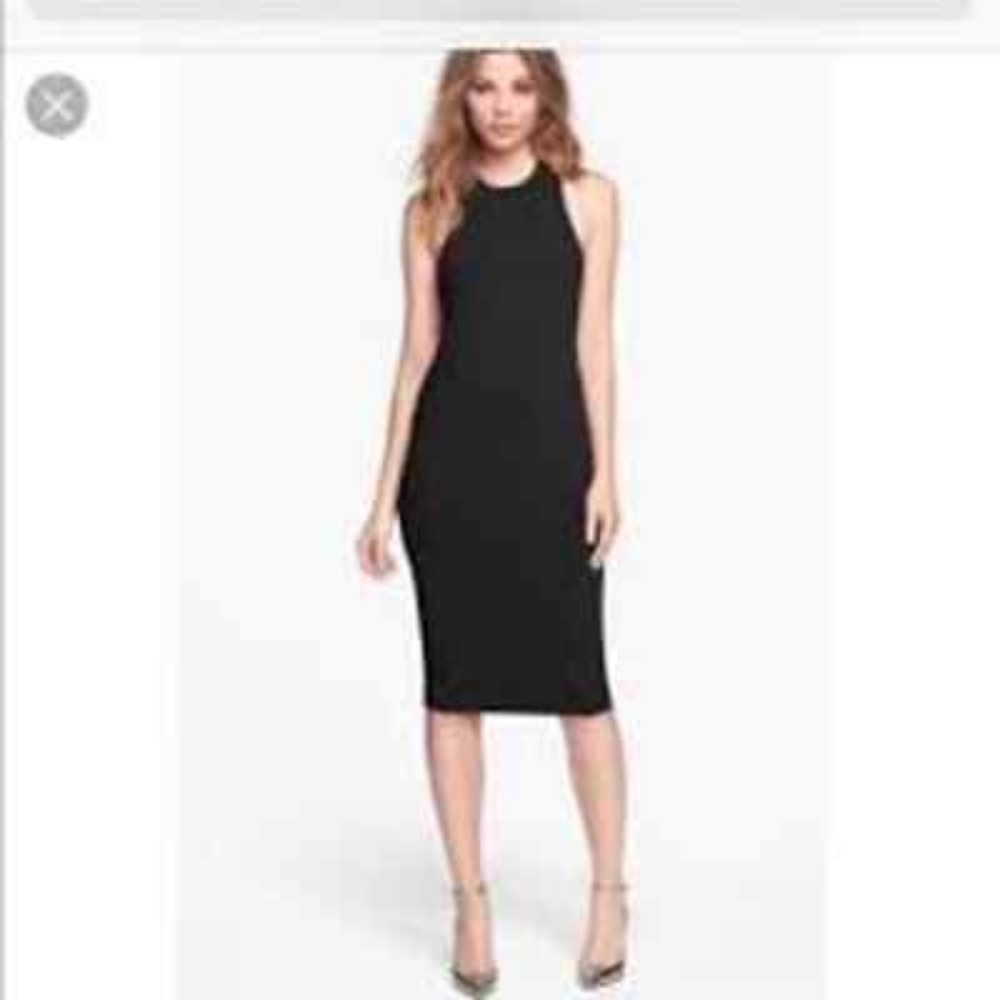 Leith bodycon racer back black midi dress XS